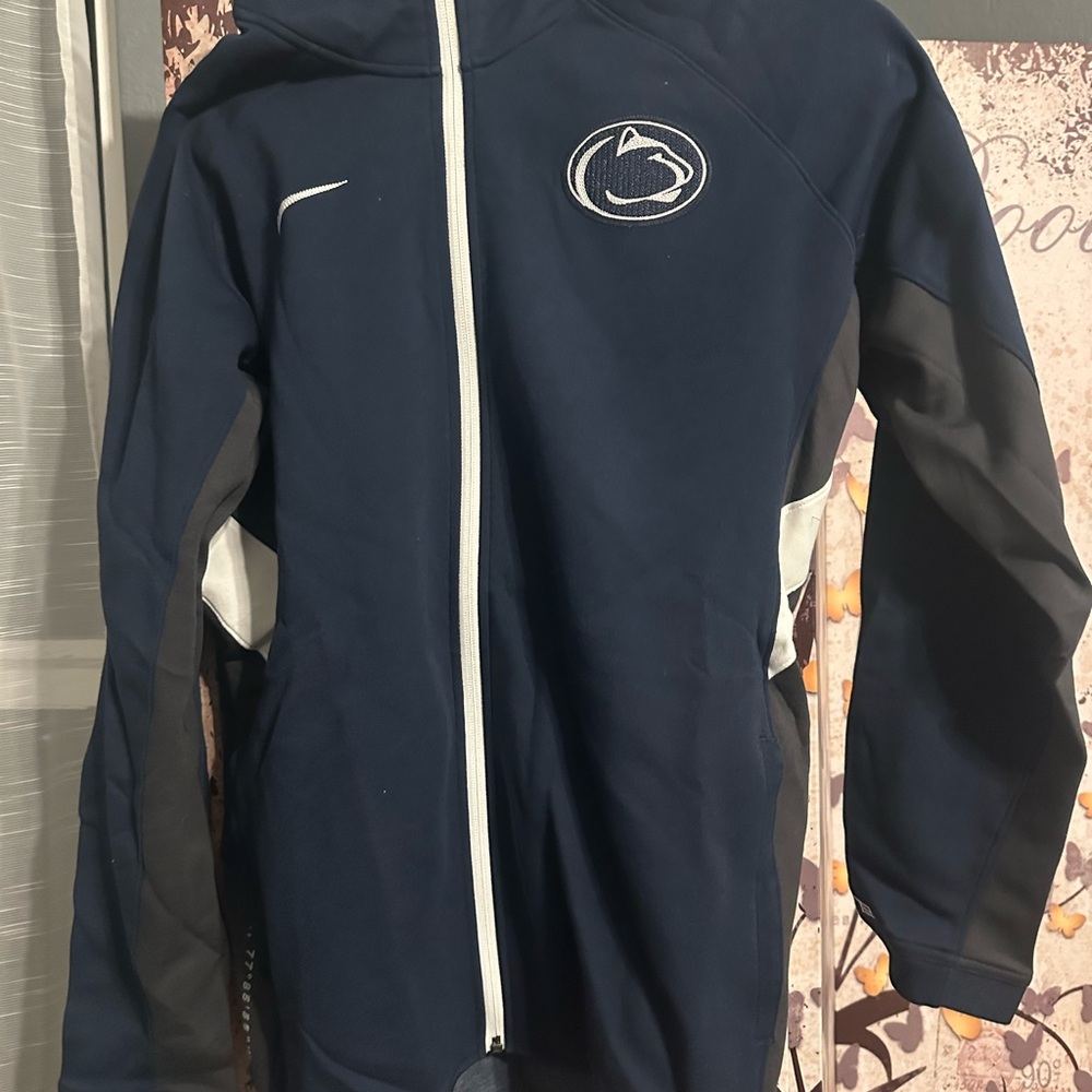 Nike Navy Blue Zip-Up Hoodie with Penn State logo